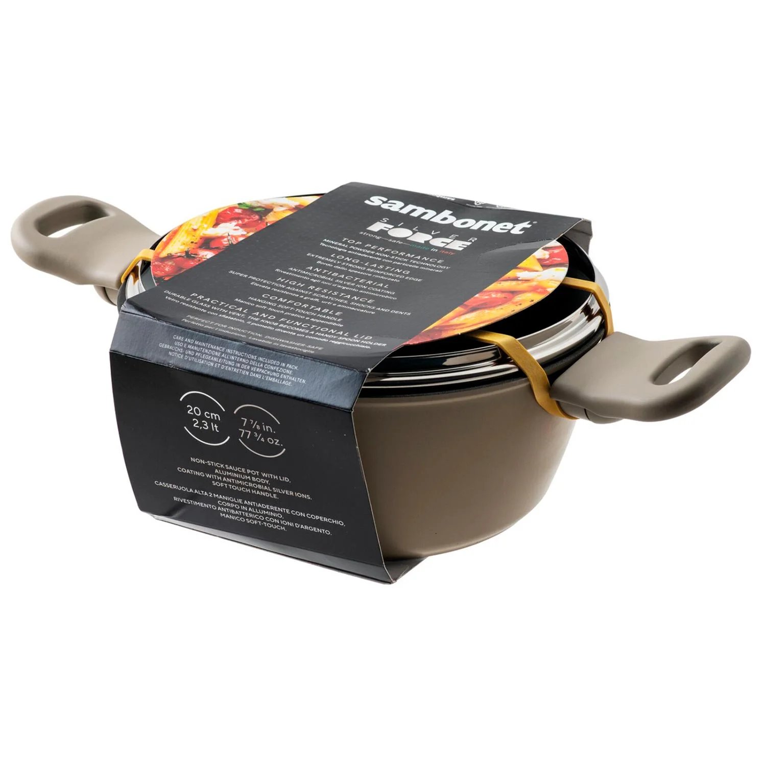 Sambonet Кастрюля с крышкой 24 см 4,2 л Silver Force  (51087-74) Sambonet - spb.v-b.ru