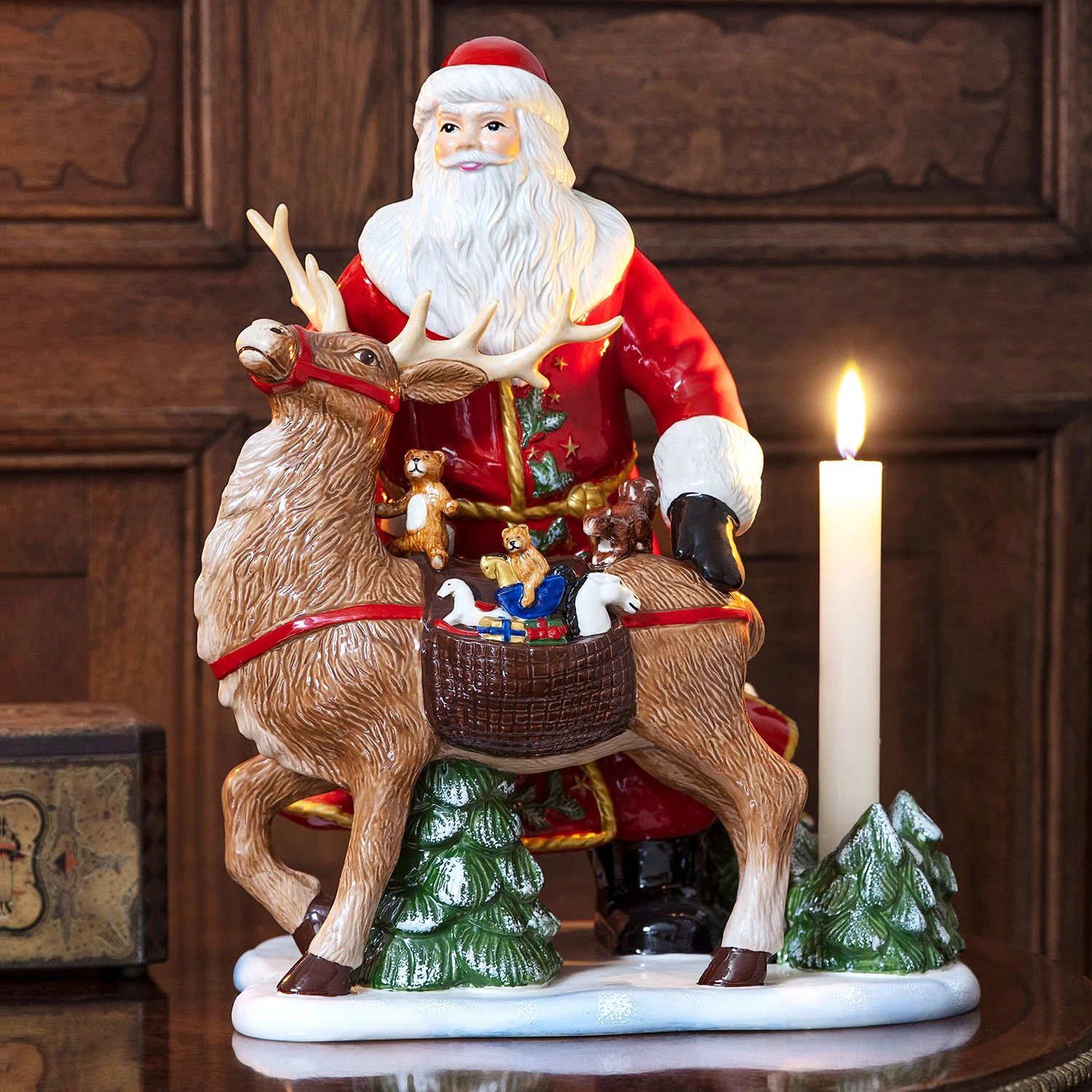 Купить в подарок Christmas Toys Memory Подсвечник Санта с оленем