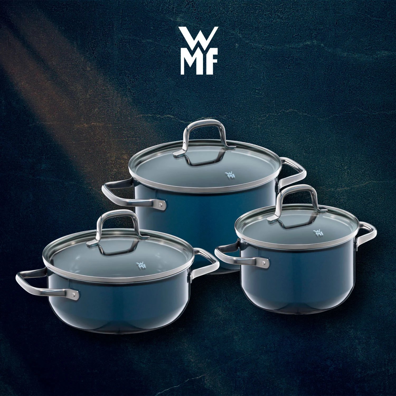 WMF Набор кастрюль 3 предмета Fusiontec Essential Dark Blue  (0517065290) WMF - spb.v-b.ru