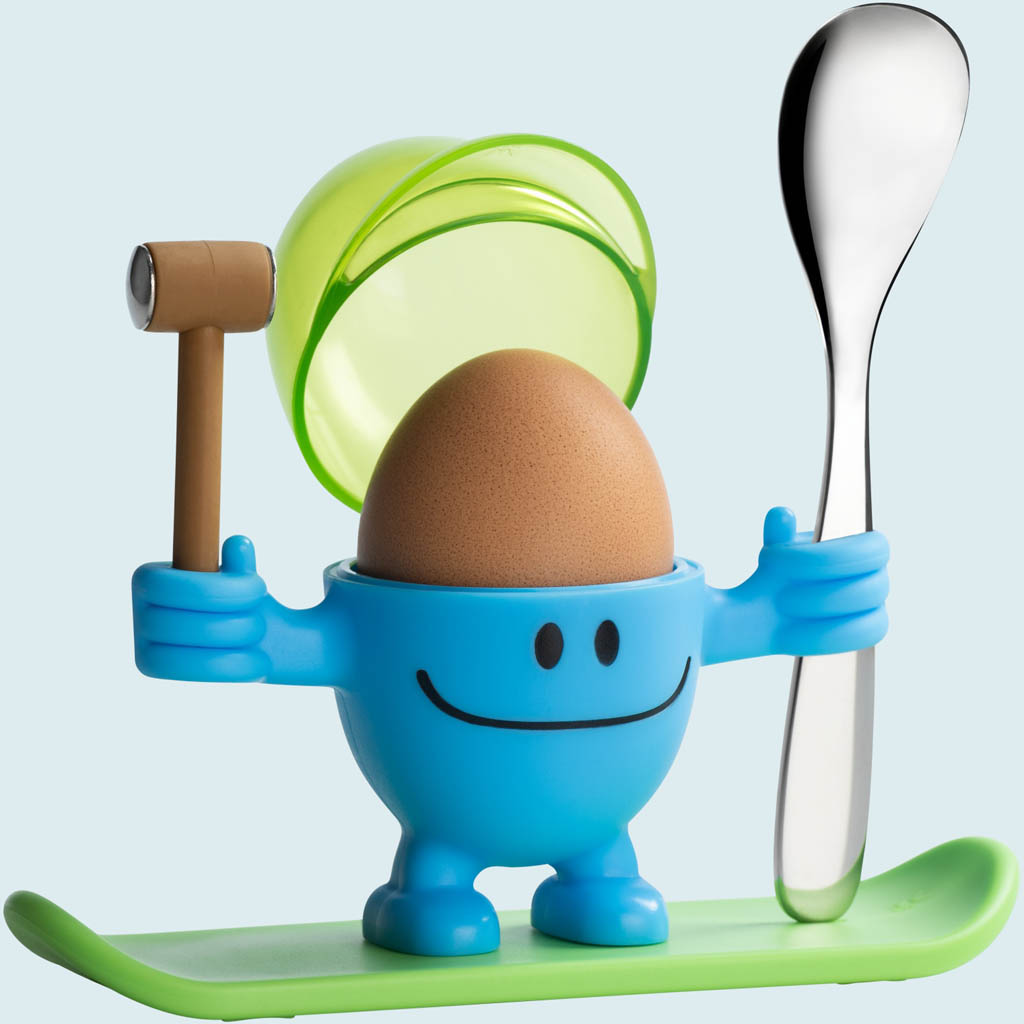 Children WMF Подставка для яйца McEgg голубая с ложкой  (0616687620) WMF - spb.v-b.ru
