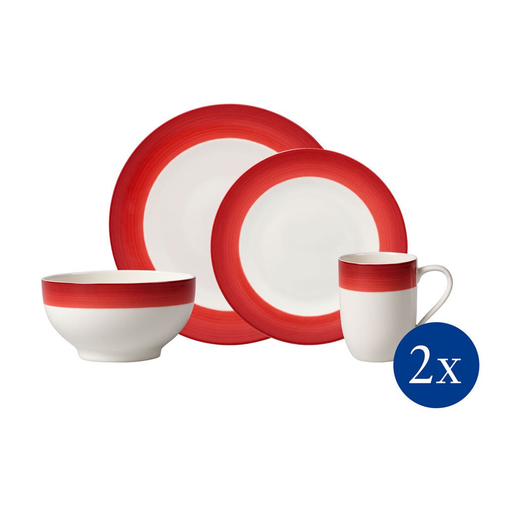 Купить Colourful Life Deep Red Набор посуды на 2 персоны, 8 предметов  (1048669064N) Villeroy & Boch - в интернет-магазине spb.V-B.ru