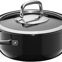 Кастрюля низкая 4,5 л/24 см со стеклянной крышкой Fusiontec Compact