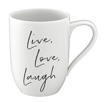 Statement Mug Кружка "Live Love Laugh" ("Живи. Люби. Смейся") 340 мл